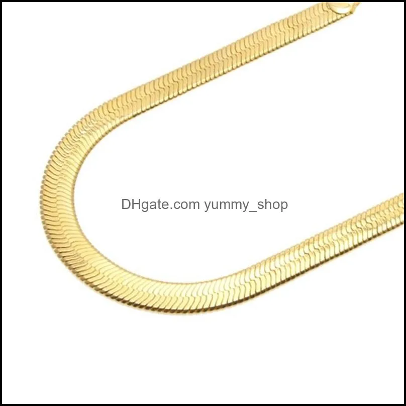 10mm wide snake bone chain yellow gold filled men statement herringbone necklace 60cm 2072 q2