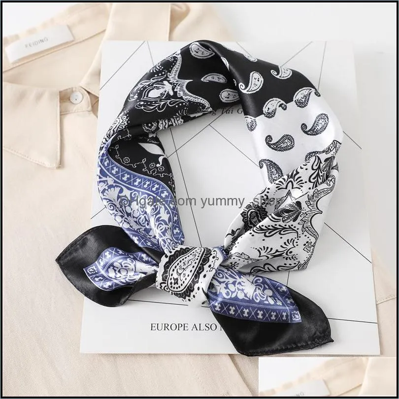 women silk scarf square lady hair shawl wraps print designer bag scarves neck foulard bandana summer head hijab kerchief