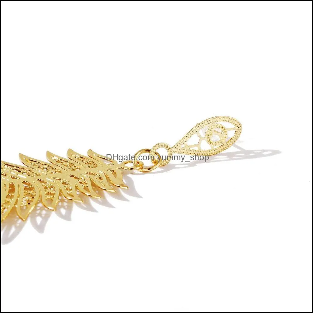 fashion bohemian long dangle earrings unique natural leaf big earring for women jewelry