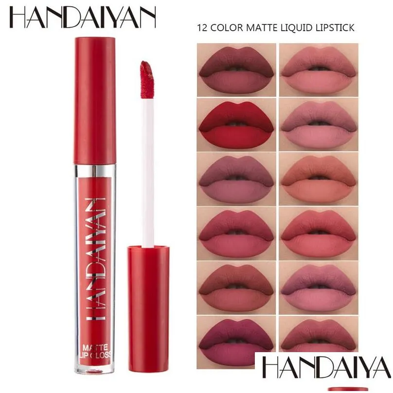 handaiyan sexy lip gloss base liquid lipsticks organizer matte finish waterproof longlasting mini thin lipgloss tubes wholesale lipper makeup