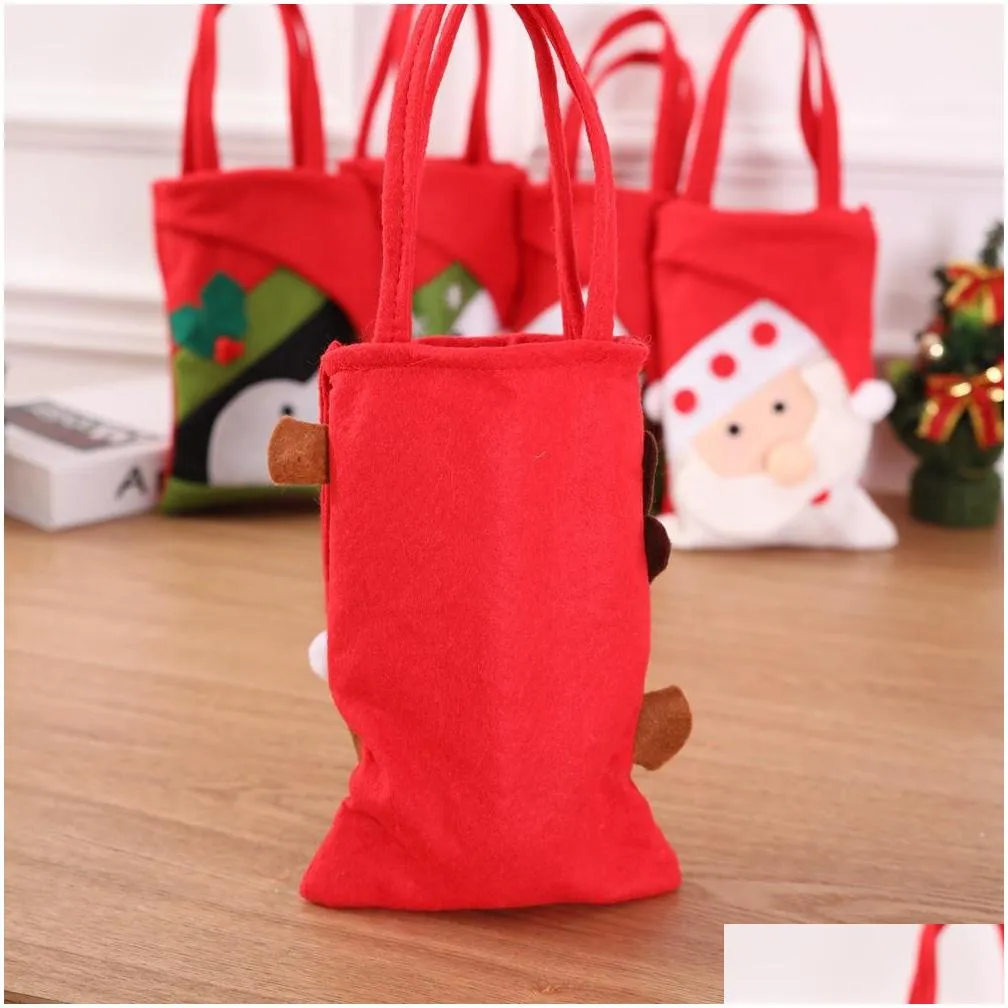 pieces/lot christmas bags decorations eve gifts candy gift holders size 33x11cm