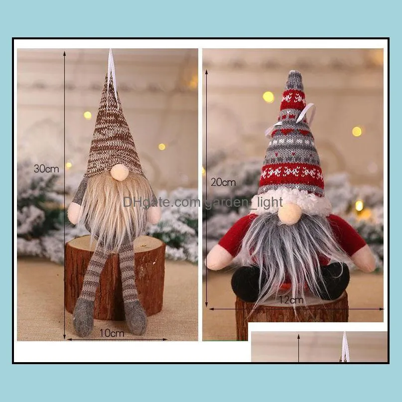 christmas ornament knitted plush gnome doll christmas tree wall hanging pendant holiday decor gift tree decorations