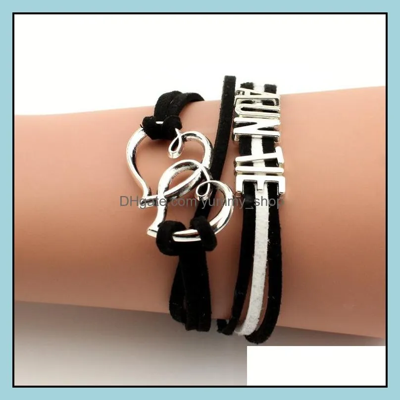 creative charm bracelets eight infinity friend love faith multilayer rope bracelet for lovers gifts