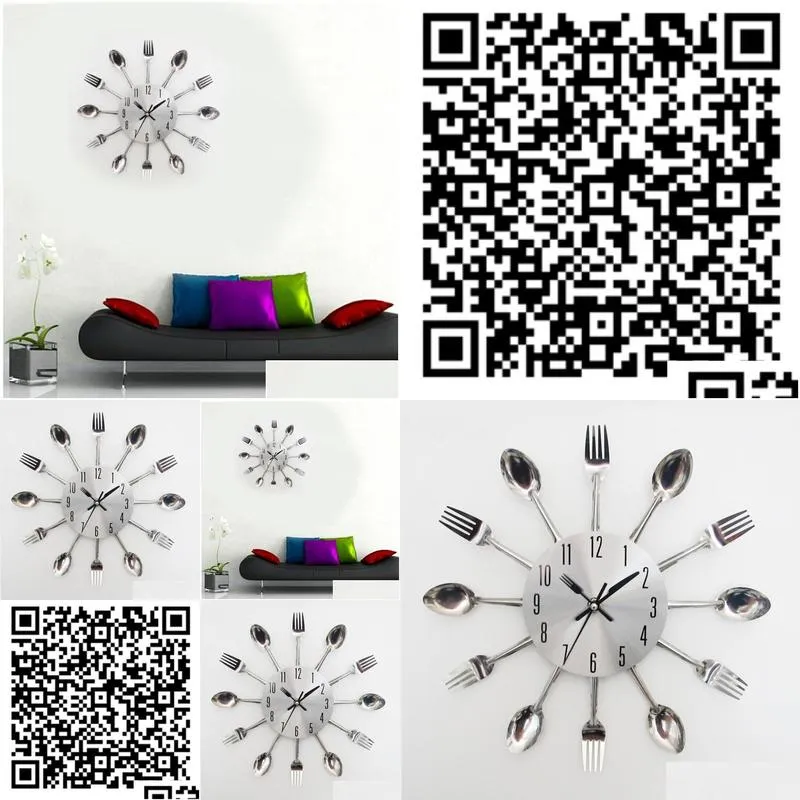 wholesale design happy gifts fashion creative modern design sliver cutlery kitchen utensil wall clock spoon fork clock