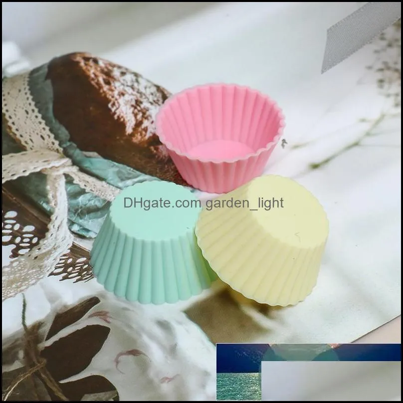 12 pcs silicone cake cupcake cup cake tool bakeware baking silicone mold cupcake and muffin cupcake for diy by random color