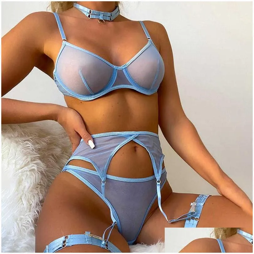 lace bra set women mesh panty underwear set 8 colors transparent sexy lingerie set