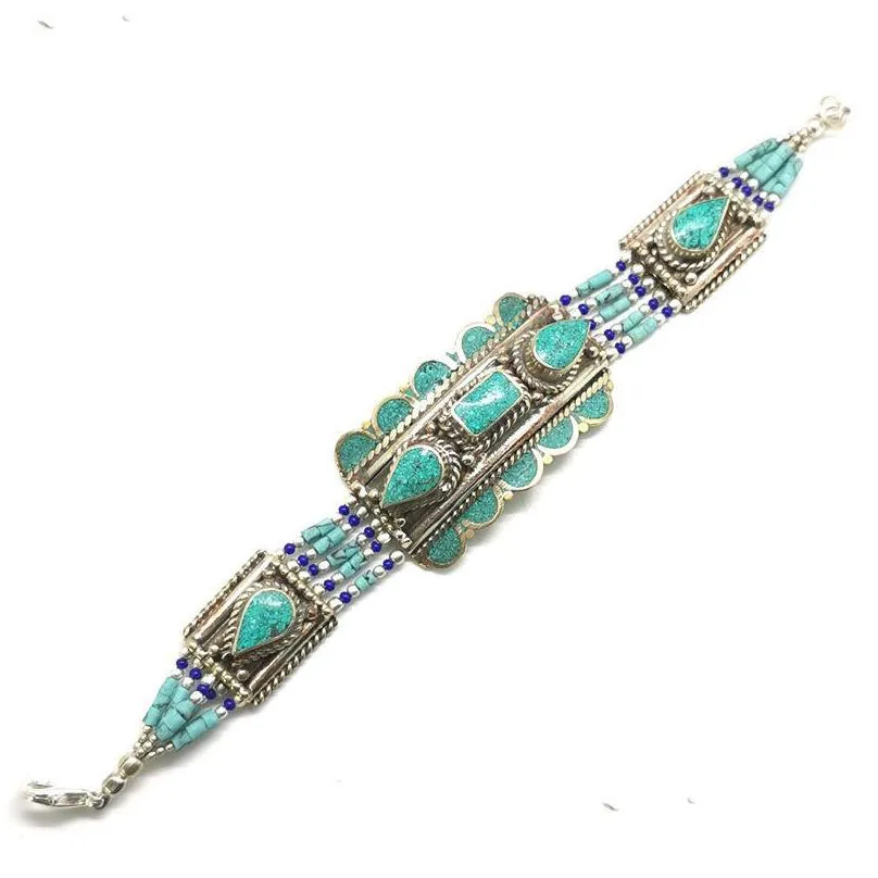 charm bracelets indian bracelets copper inlay colorful stone clasp bracelets multi designs bb475 221028