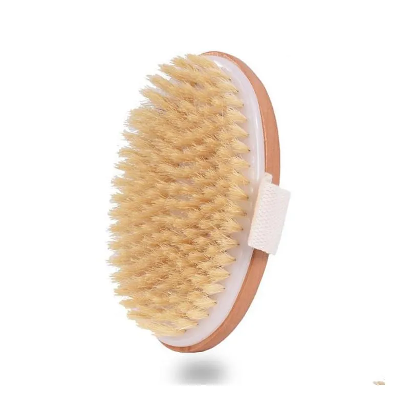 natural bristle brushes wooden bath shower brush dry skin soft spa body without handle wy1188lxl