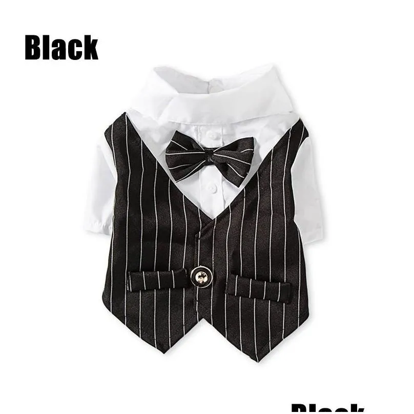 dog apparel bowtie tuxedo christmas clothes gentleman wedding suit formal shirt for small dogs pet costume cat