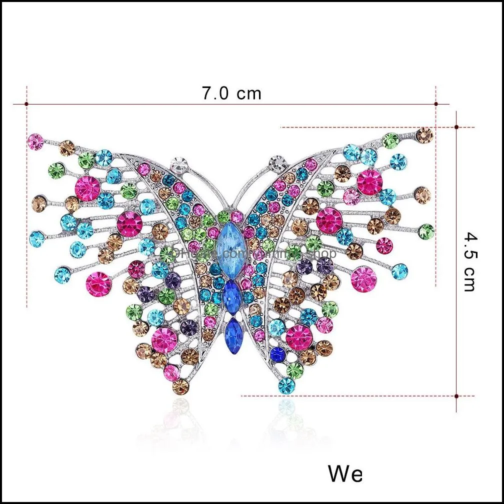 multicolor rhinestone beautiful butterfly brooches for women enamel brooch pins jewelry accessories