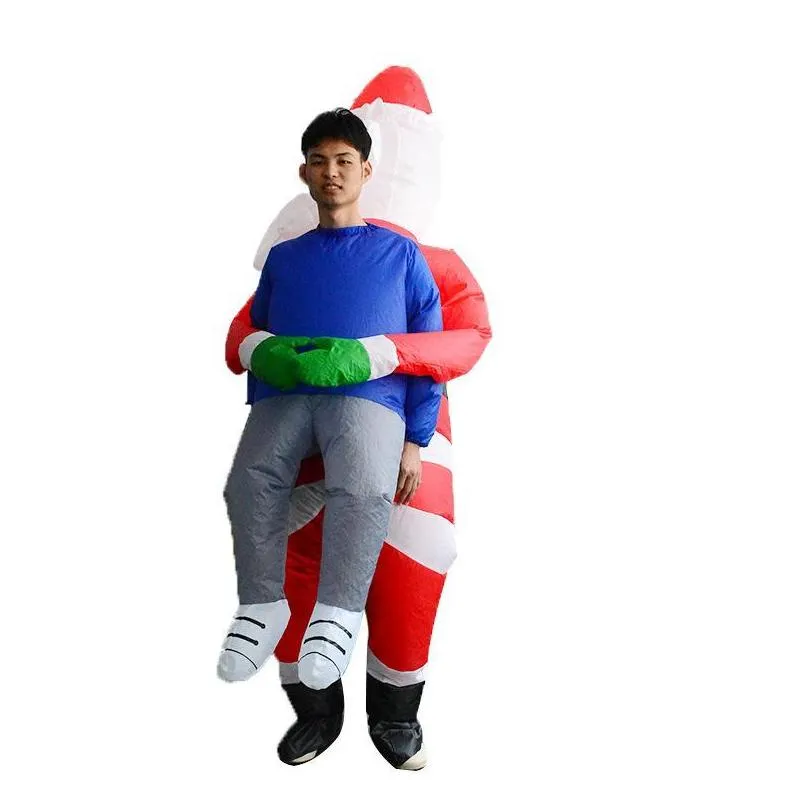 christmas decorations adult inflatable halloween costume santa claus hug people blowup cosplay party funny show trusted