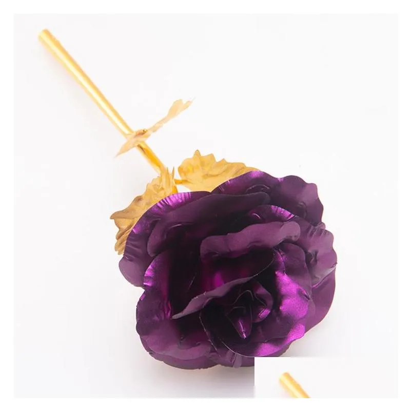 24k foil plated gold rose flower room decor lasts forever love wedding decorations lover creative mothers/valentines day gift delivery