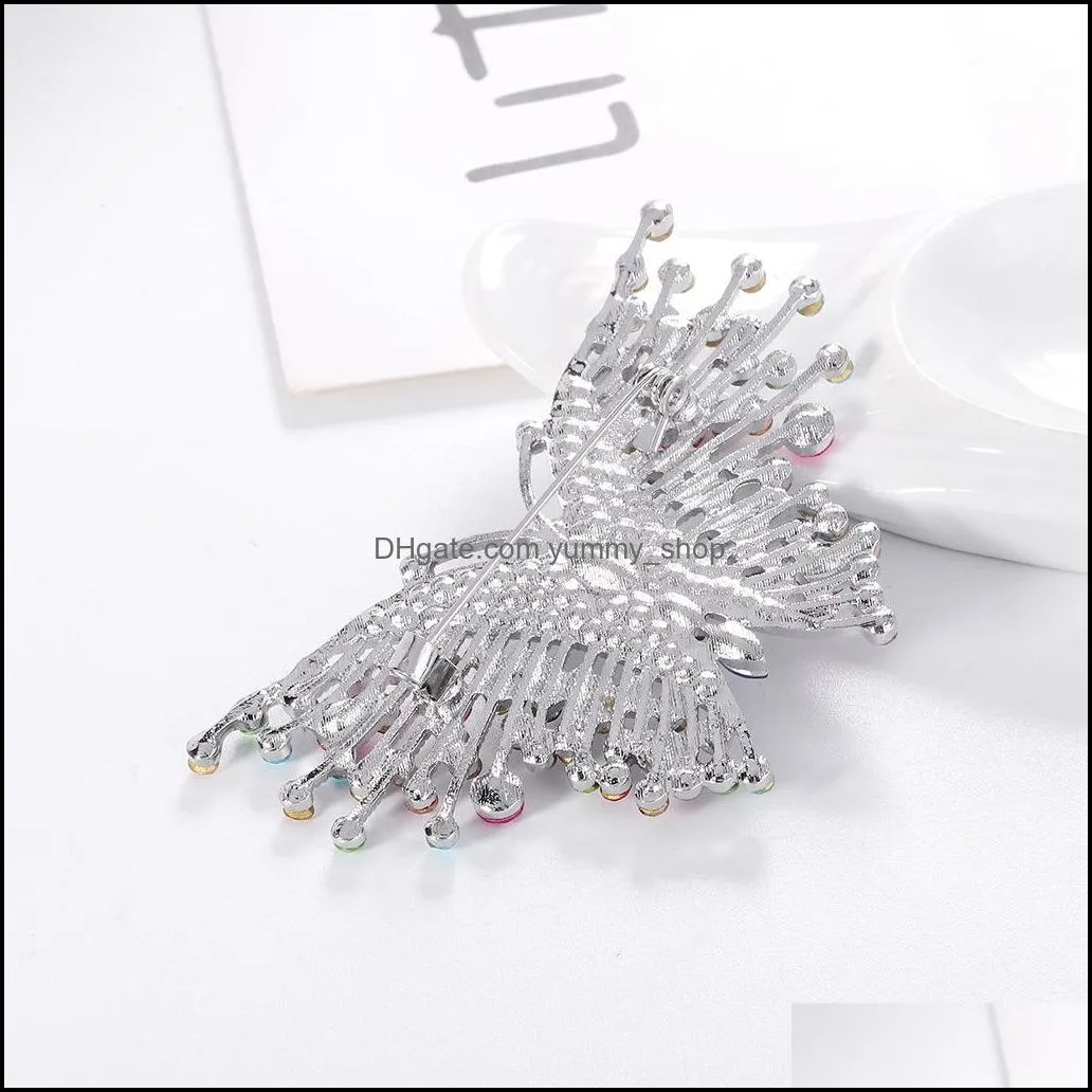 multicolor rhinestone beautiful butterfly brooches for women enamel brooch pins jewelry accessories