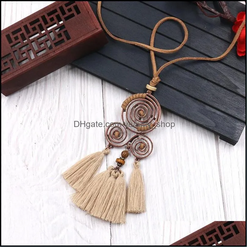 statement necklace long female tassel pendant necklaces for women bohemian pendants jewelry