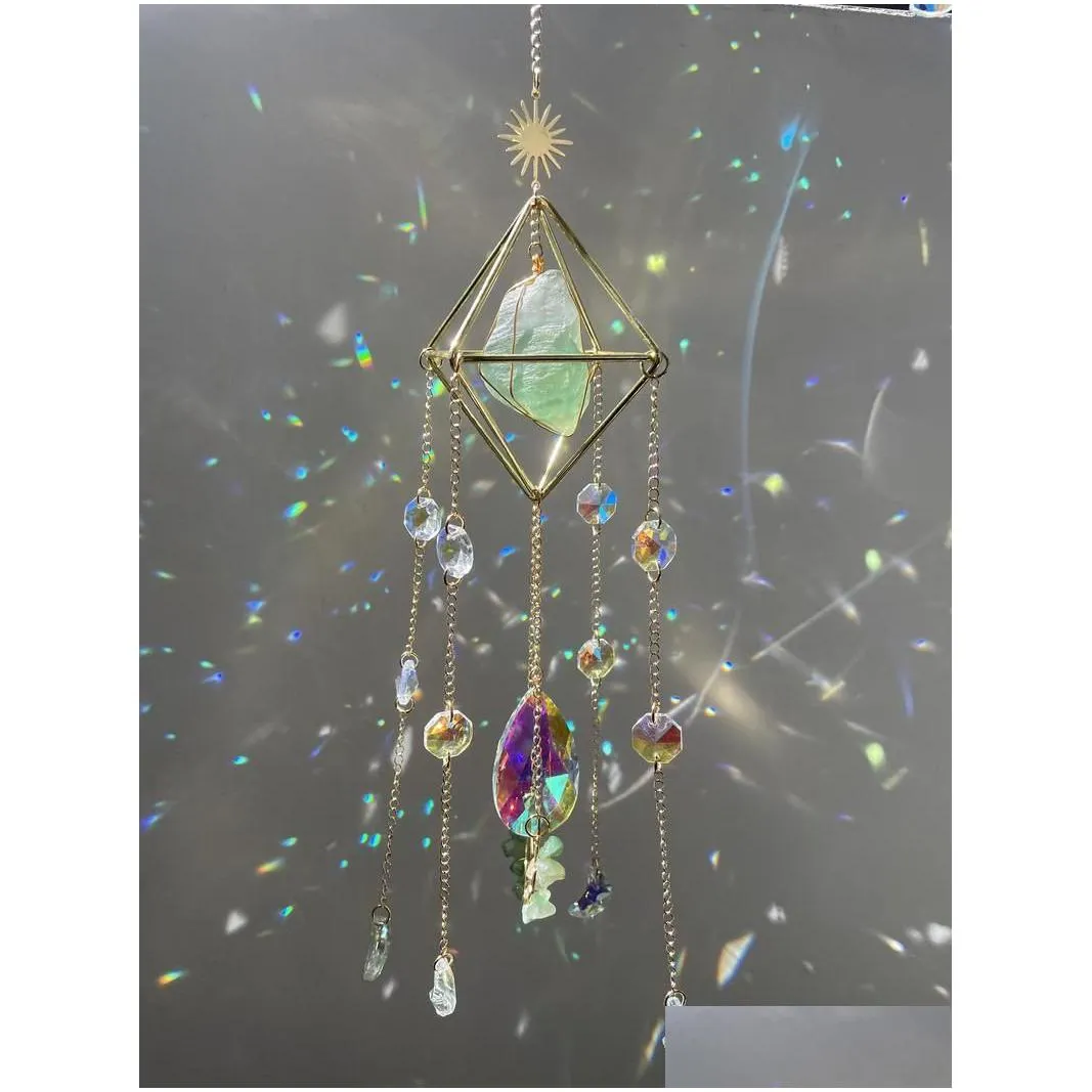 keychains lanyards healing aura quartz window sun catcher prismprism hanging suncatchercar charm windowwitchy suncatchers 221025