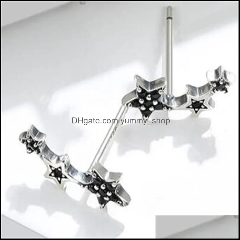 sterling silver woman delicate star cubic zirconia earrings female fine jewelry for valentines day gift 732 z2