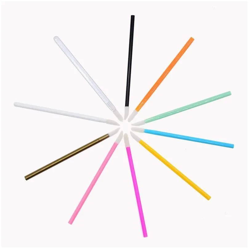 wholesale 500 pcs 10 colors lipstick gloss disposable lip brush pen wands applicator brush professional beauty makeup tools