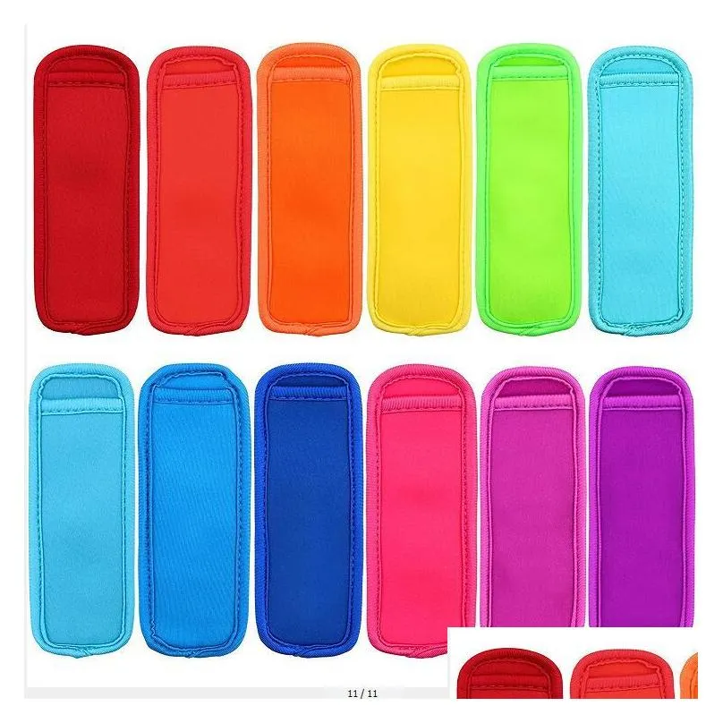 16 colors antizing popsicles bags tools zer icy pole popsicle holders reusable neoprene insulation ice  sleeves bag for kids