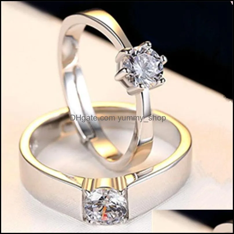 nehzy 925 sterling silver womens fashion jewelry high quality crystal zircon four claw six claw men and women couple ring 514 b3