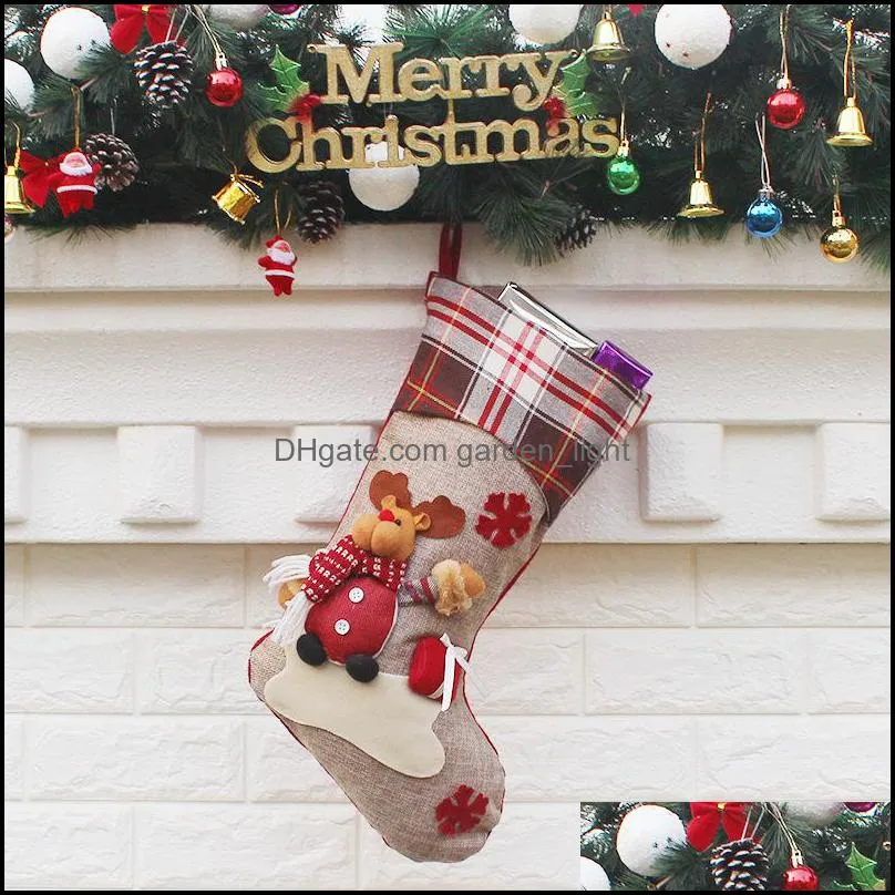 christmas decorations year gifts santa snowman socks christmas socks gift bag