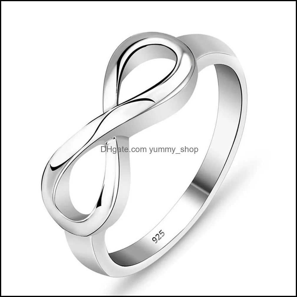 high quality 925 sterling silver infinity ring endless love symbol fashion rings for women