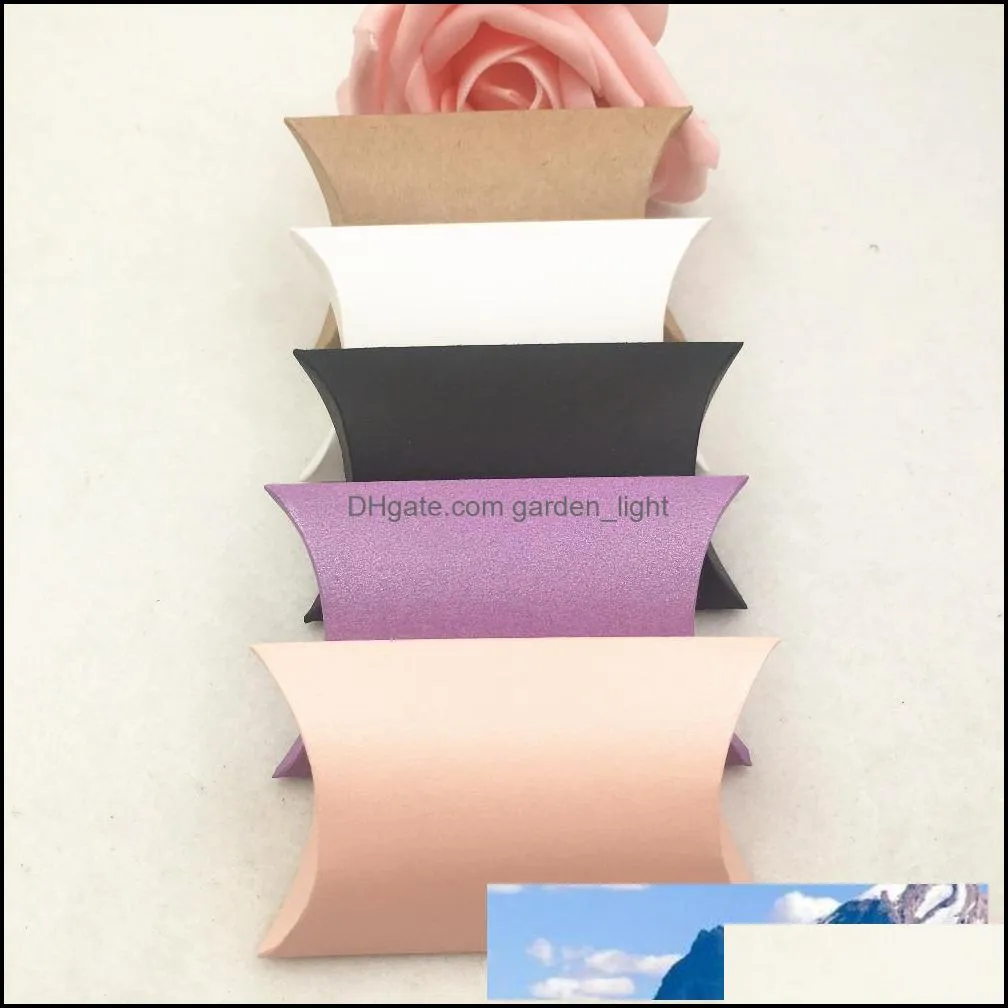50pcs paper small pillow chocolate boxes /diy handmade gift/candy/earring storage wedding favour boxes