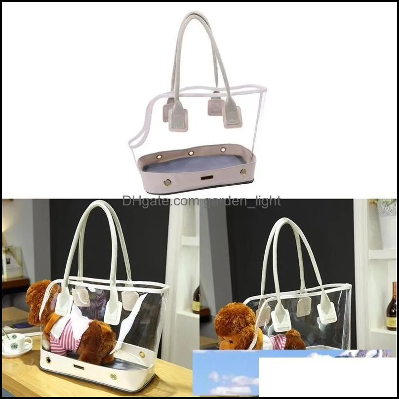cute transparent small pet cat dog travel carrier bag chihuahua dog puppy outdoor carrying bags tote handbag white