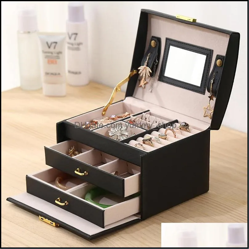  doublelayer velvet jewelry box european jewelry storage box large space jewelry holder gift box 2714 t2