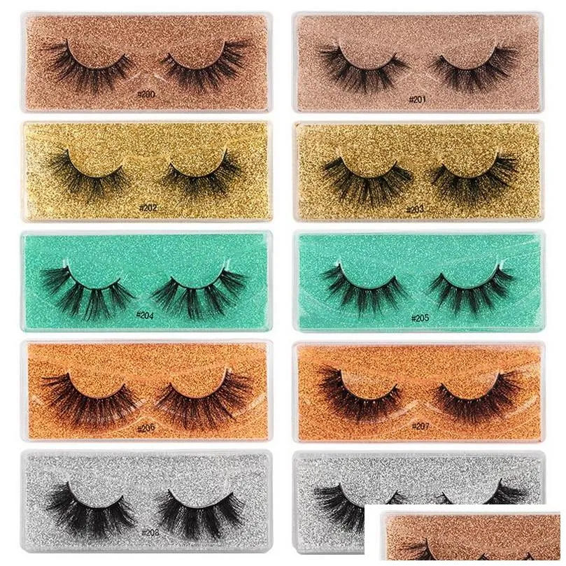 3d lashes color eyelashes packaging box colored bottom card lash cases with curler and tweezer natural thick exaggerated makeup false eyelash extension