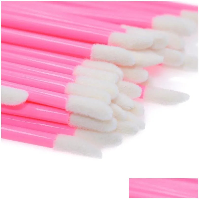 wholesale 500 pcs 10 colors lipstick gloss disposable lip brush pen wands applicator brush professional beauty makeup tools