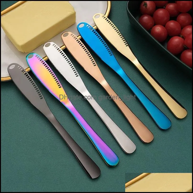 colorful special rose golden black color cheese tools butter spreader stainless steel cheese knife set