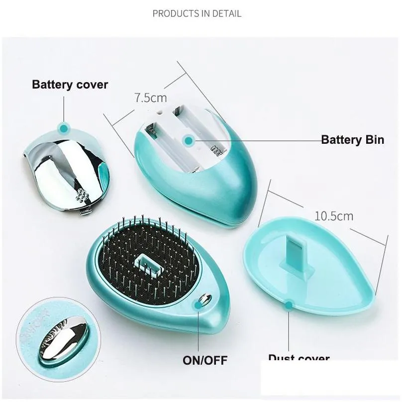 dropshipping electric ionic hairbrush antistatic negative ions comb scalp massage hair brush comb hair styling tools