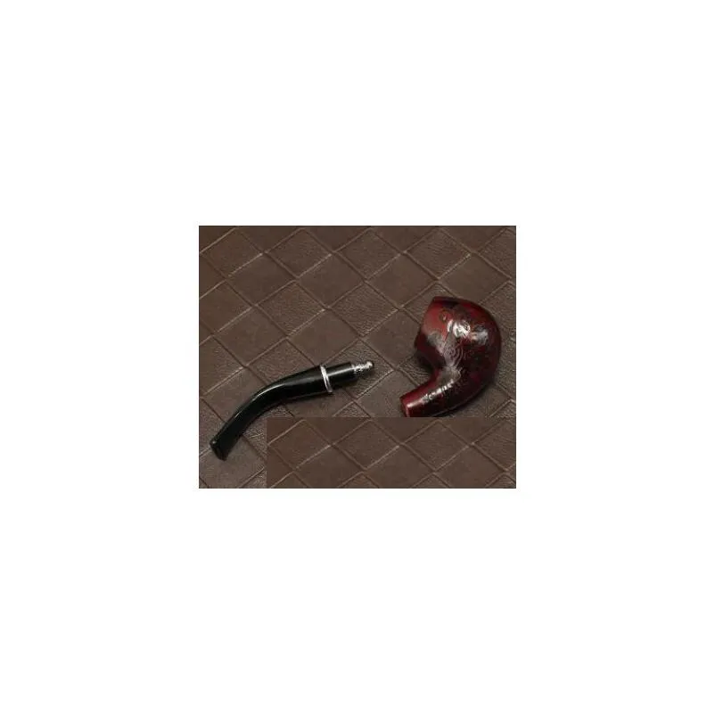 1piece elegant classic collection gift durable wooden pipe tobacco smoking pipe with synthetic leather and pipe rack