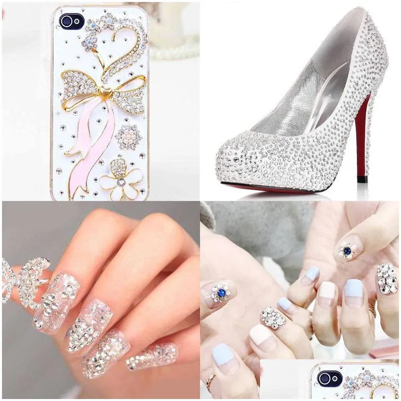 rhinestones ss3ss40 all sizes 3d nail art decorations costura crystal clear strass crystal non hotfix rhinestones