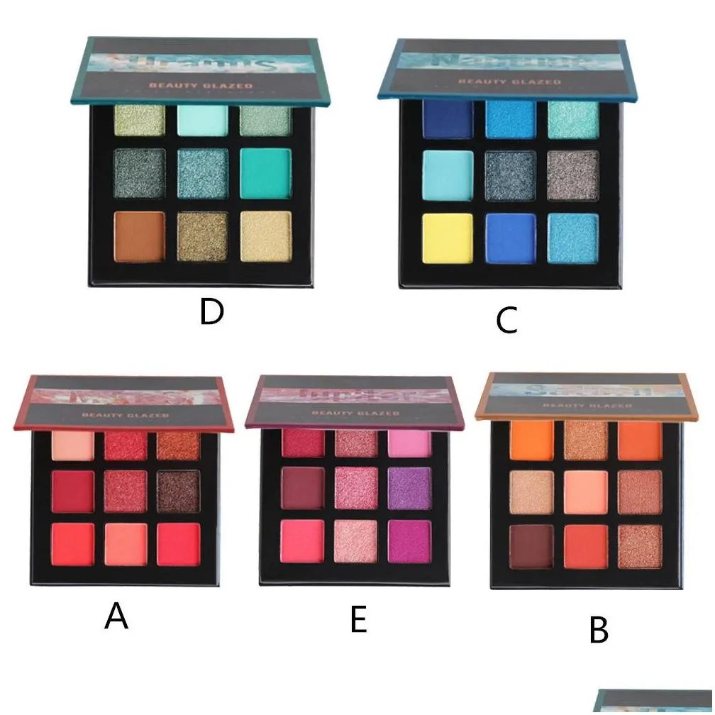 eyeshadow makeup palette 9 color neon eye shadow bright pressed powder metal matte beauty make up paletas de sombra de ojos