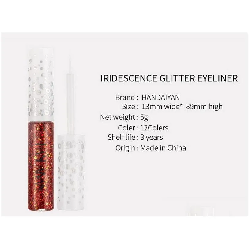 handaiyan shimmer liquid eyeliner heavy eyeshadow easy to wear longlasting fantasy shiny makeup glitter eye liner