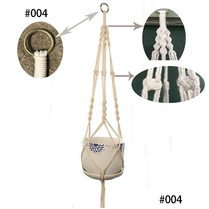 plant hangers macrame flower pots holder rope braided hanging planter basket home creative garden decor 8 designs optional lls132wll