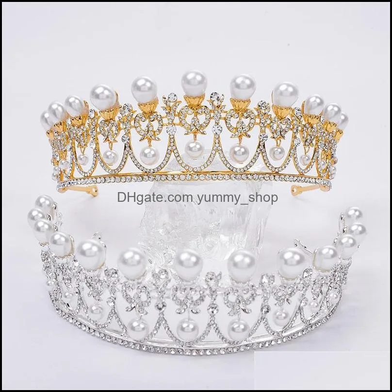  vintage baroque bridal tiaras accessories prom headwear stunning sheer crystals wedding tiaras and crowns 2729 t2