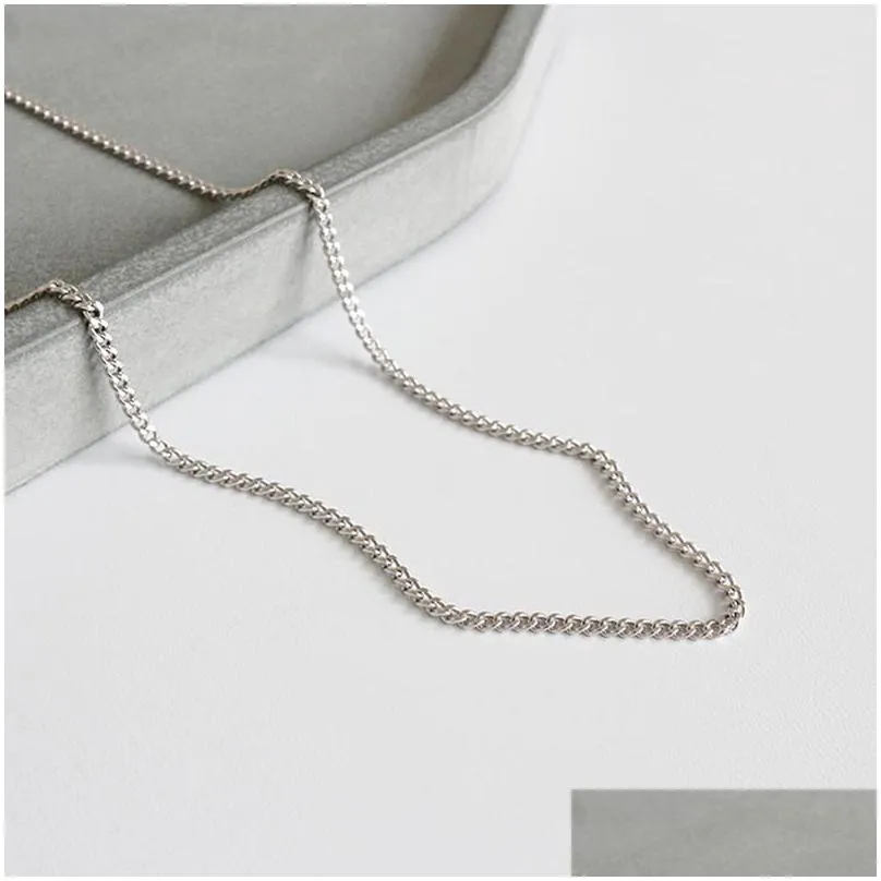 authentic 925 sterling silver link chain necklace fit for pendants for women mens sterling silver 925 jewelry accessories gift