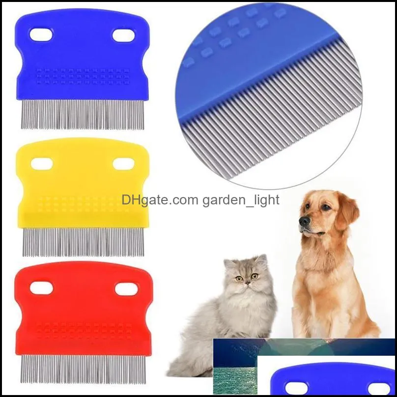 stainless steel pet grooming hair comb long thick hair fur removal flea and lice brush pets combs for dog cat guinea pig