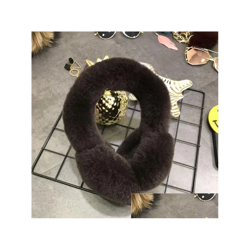 headbands warm earmuffs for winter soft whole fur rex rabbit hair earmuffs fashionable multicoloured plush earmuffs 221107