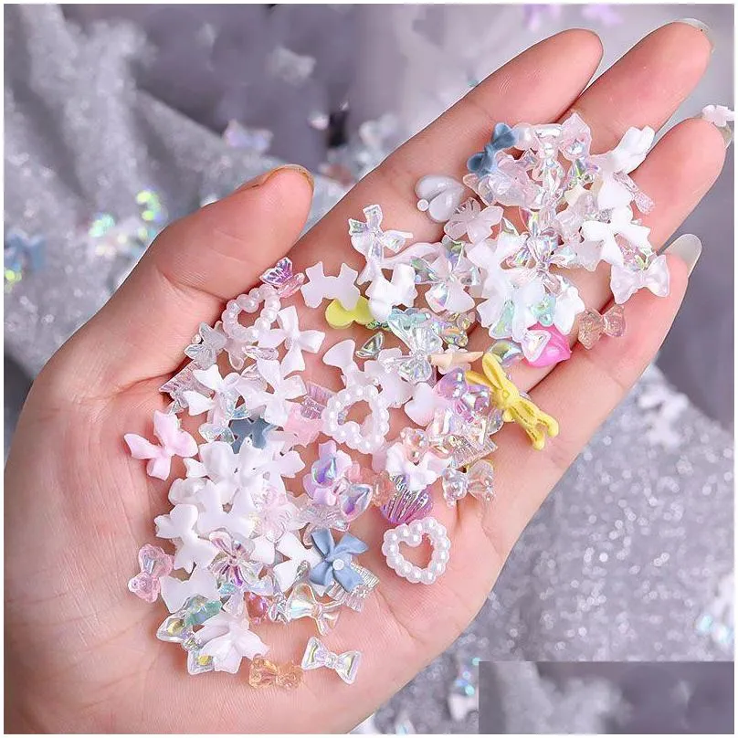 nail art decorations 100pcs luxury zircon charms random multishapes crystal rhinestones jewelry decoration sticker bulk 3d