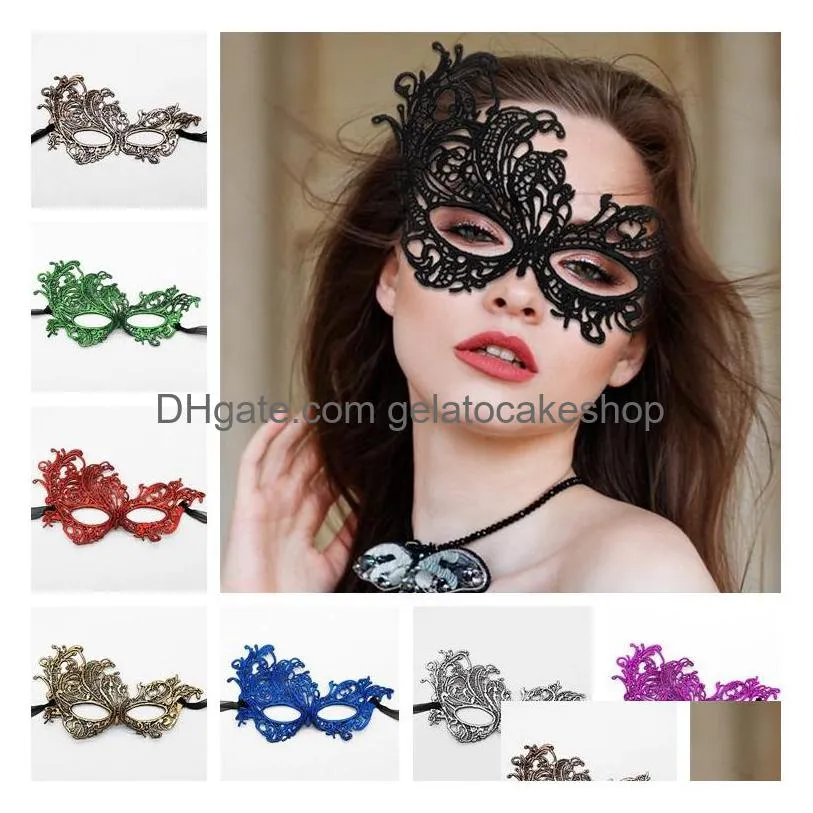 gilded thickened lace mask party half face halloween masquerade ball masks sexy fun eye maskzc955
