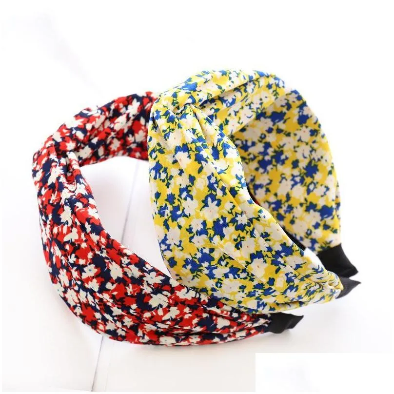 hair accessories bohemian flower pattern knot cross hairband headband