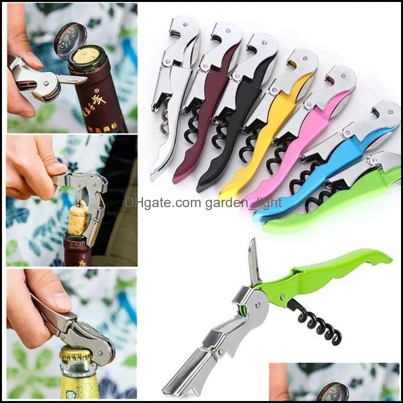 corkscrew wine bottle openers multi colors double reach wine beer bottle opener home kitchen tools