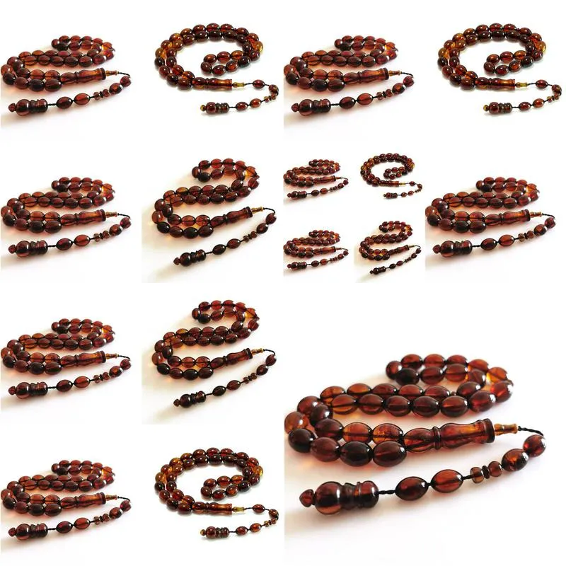 charm bracelets islamic rosary misbaha islam gifts coffee resin amber oval shape 11x14mm 33 prayer beads muslim tasbih tasbeeh wholesale