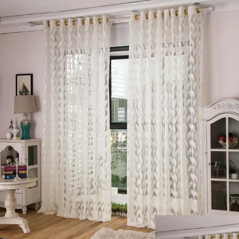 curtain drapes jacquard feather sheer curtains white 1 panel jinya home decor elegant window screens for kids bedroom door living