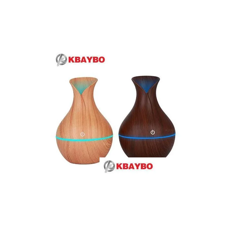 electric humidifier aroma oil diffuser ultrasonic wood air humidifier usb cool mini mist maker led lights for home office