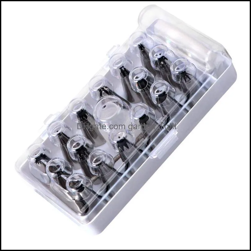 baking pastry tools 19pcs stainless steel cream piping nozzles set with storage box bag cake decorating flower tips converter