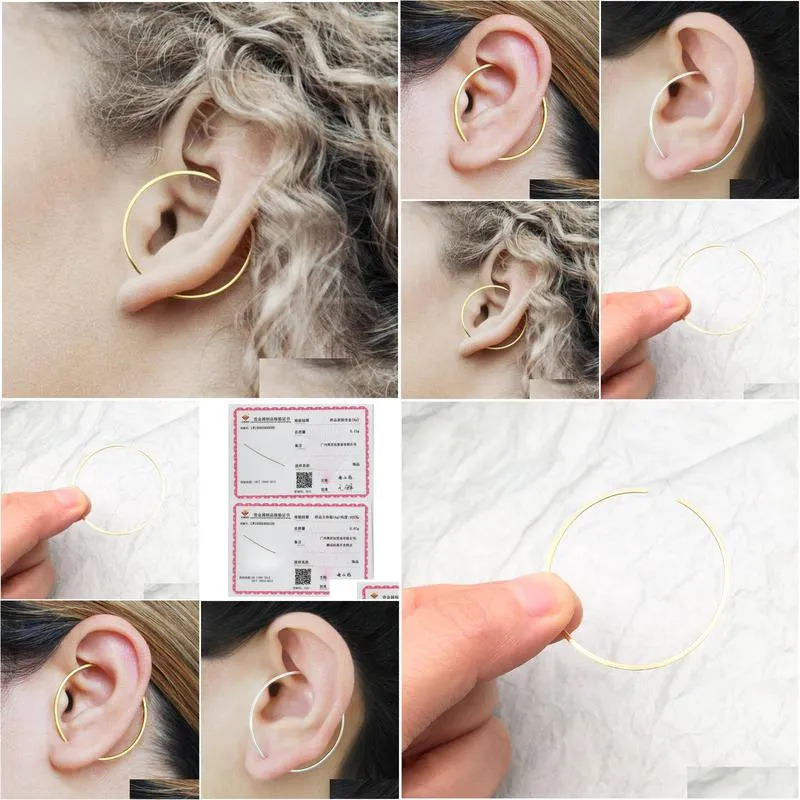 charm gold circle ear climber handmade triangle earrings gold filled925 silver jewelry oorbellen minimalist earrings for women 221014